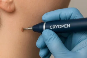 Person receiving skin tag removal Enfield Town