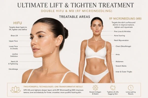 Areas of the body that can be treated - ultimate skin tighten treatment Enfield Town